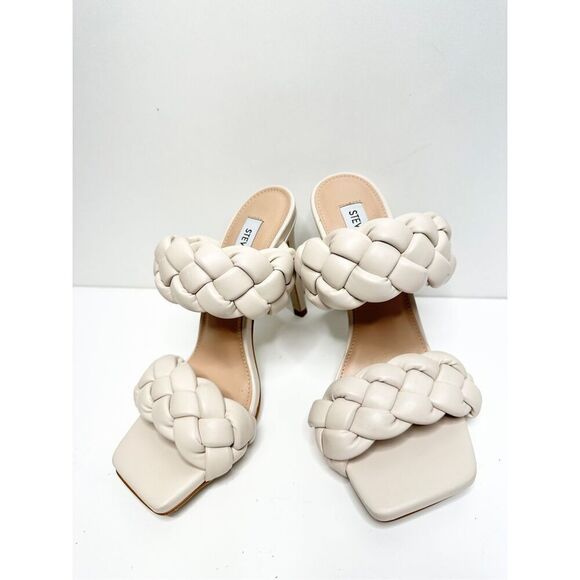 Steve Madden Sandals Womens Size 6 Cream Kenley Slip On Shoes NEW - Picture 3 of 8